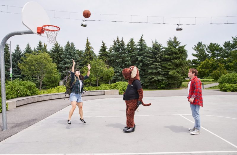 Moose plays basketball