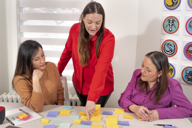 Colleagues collaborating on a project